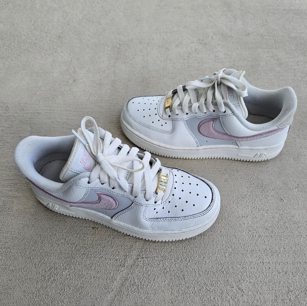 Nike  Air Force 1 Chenille Swoosh Sneakers - Picture 5 of 12